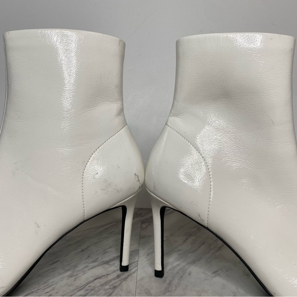 Jeffery Campbell Pointy Toe Faux Leather White Bootie 8 1/2 - Picture 8 of 14